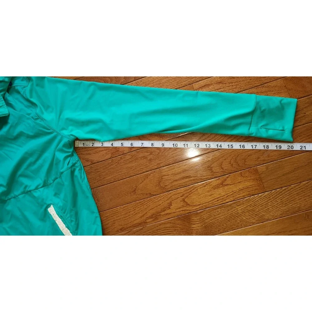 Avia Sz L (12-14) Athletic Sports Active 1/4 Zip Green Jacket Thumb‎ hole Active